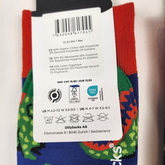 Dilly Socks NWT His And Hers Dinosaur Swiss‎ Design Set of Two Socks - Picture 7 of 7